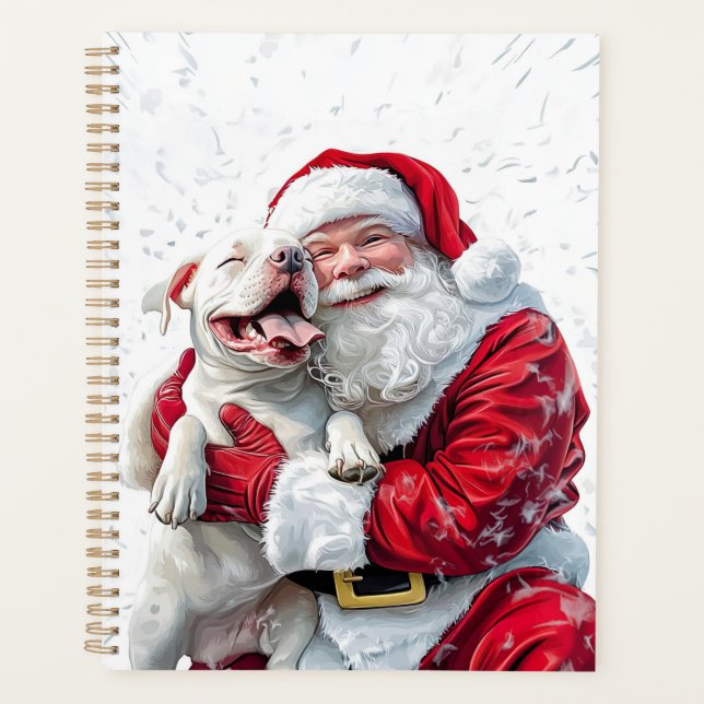 Santa Claus & Pitbull Puppy Dog Planner (Front)