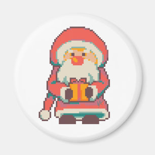 Santa Claus Pixel art, Pixel Art  Magnet