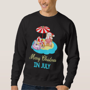 Santa Claus Play With Unicorn Duck Merry Christmas Sweatshirt