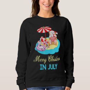 Santa Claus Play With Unicorn Duck Merry Christmas Sweatshirt