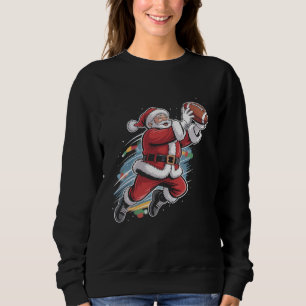 Santa Claus Playing American Football Christmas  Sweatshirt