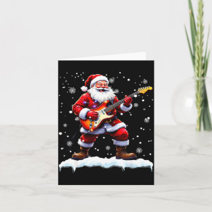 Santa Claus Playing B Guitar Christmas Xmas Music  Card