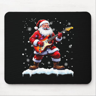Santa Claus Playing B Guitar Christmas Xmas Music Mouse Pad