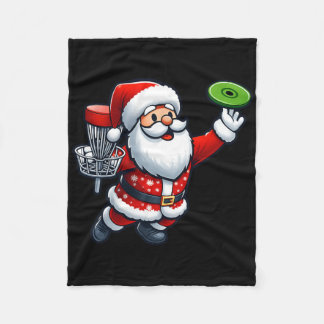 Santa Claus Playing Disc Golf Toddler Boys Christm Fleece Blanket