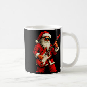 Santa Claus Playing Guitar Funny Christmas Rock Gu Coffee Mug