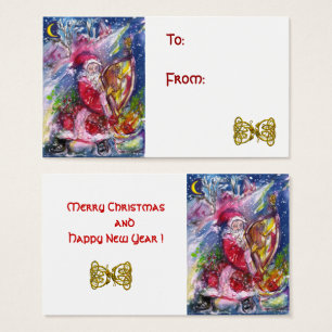 SANTA CLAUS PLAYING HARP IN MOONLIGHT Christmas