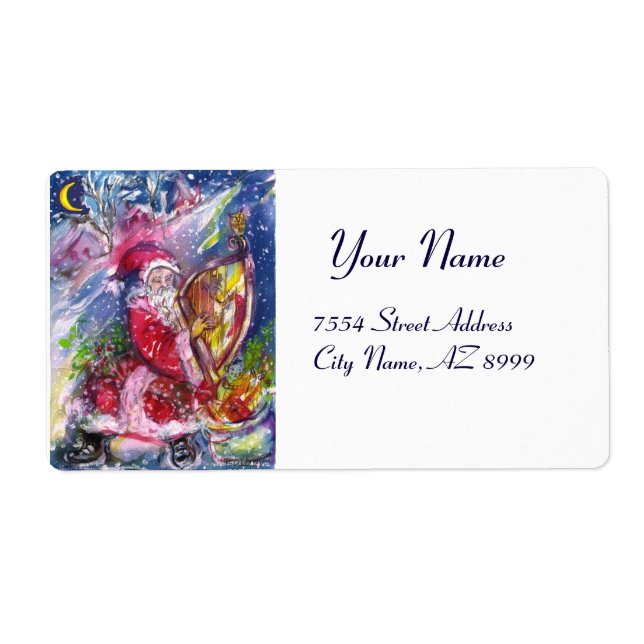 SANTA CLAUS PLAYING HARP IN THE MOONLIGHT (Front)