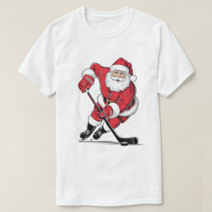 Santa Claus Playing Hockey  T-Shirt
