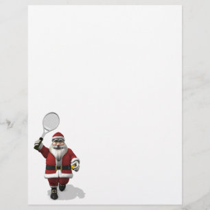 Santa Claus Playing Tennis