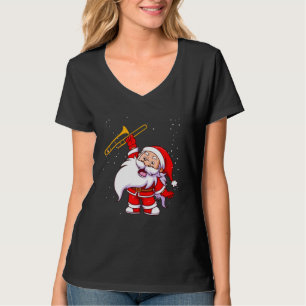 Santa Claus Playing Trombone Funny Christmas Tromb T-Shirt