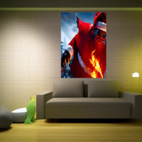 Santa Claus playing with fire | AI Art Poster