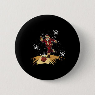 Santa Claus Plays Bowling - Xmas Gift For Your Bow 6 Cm Round Badge