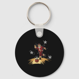 Santa Claus Plays Bowling - Xmas Gift For Your Bow Key Ring