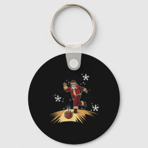 Santa Claus Plays Bowling Xmas Gift For Your Bow T Key Ring