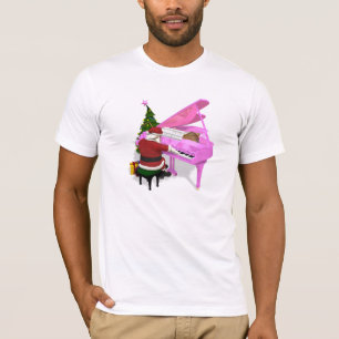 Santa Claus Plays Pink Piano T-Shirt