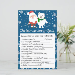 Santa claus polar bear christmas song quiz game