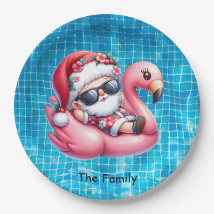  SANTA Claus pool party  Christmas in July  Paper Plate