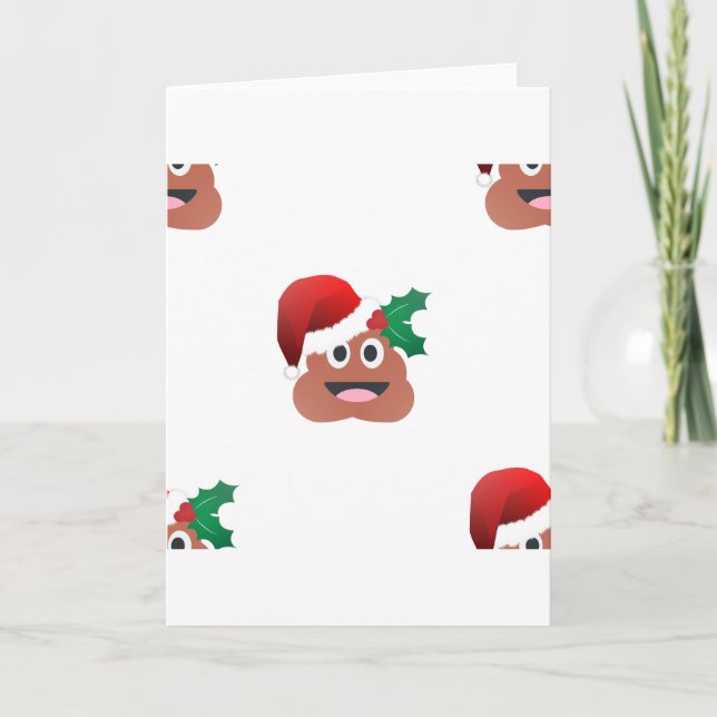 santa claus poop emoji holiday card (Front)