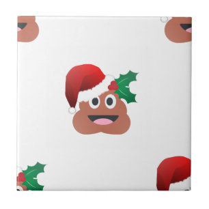 santa claus poop emoji tile