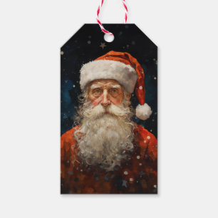 Santa Claus Portrait Van Gogh Style Gift Tags