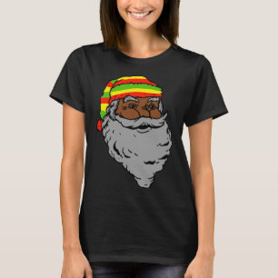 Santa Claus Rasta Hat Christmas Rastafarian Reggae T-Shirt