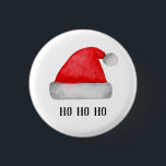 Santa Claus. Red hat. Christmas holiday. Ho ho ho 3 Cm Round Badge<br><div class="desc">Santa Claus button.</div>