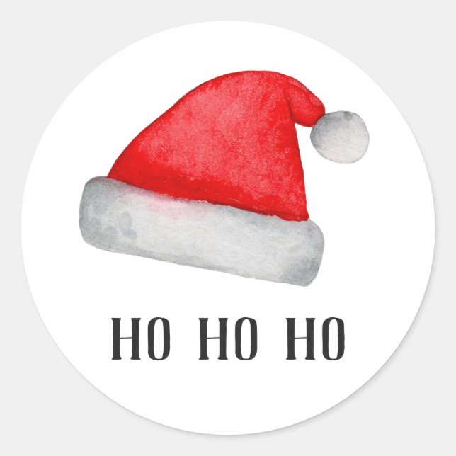 Santa Claus. Red hat. Christmas holiday. Ho ho ho Classic Round Sticker (Front)