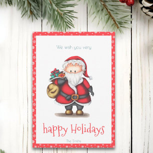 Santa Claus Red Personalised Christmas Card