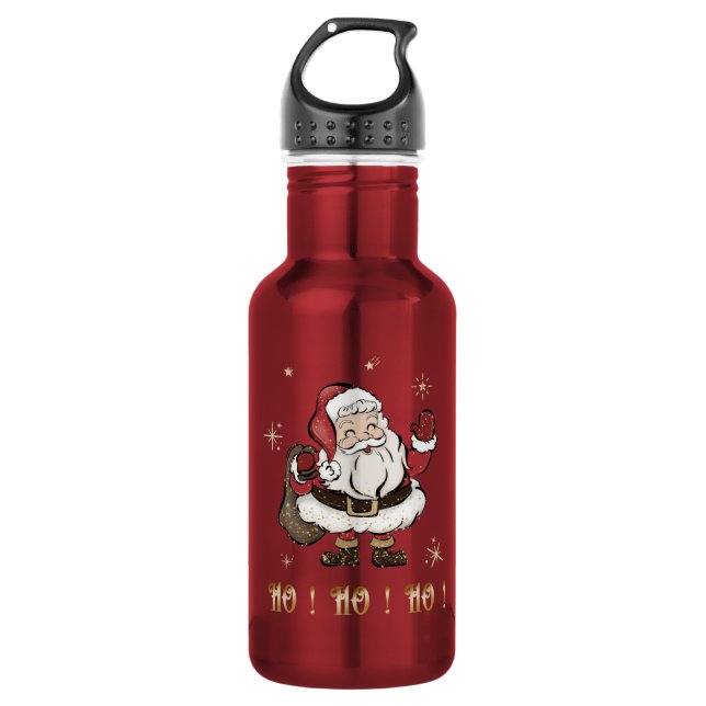 Santa Claus Red Water bottle (Front)