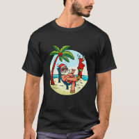 Santa Claus Reindeer Beach Swimming Trunks Palm Tr