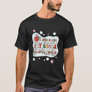 Santa Claus Reindeer Hot Cocoa and Christmas Light T-Shirt