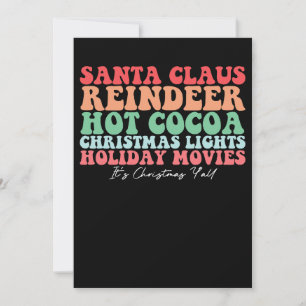 Santa Claus Reindeer Hot Cocoa Christmas Lights Ho Invitation