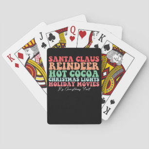 Santa Claus Reindeer Hot Cocoa Christmas Lights Ho Playing Cards