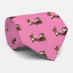santa claus & reindeer tie