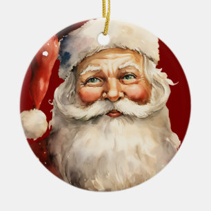 Santa Claus Retro Christmas Ceramic Tree Decoration