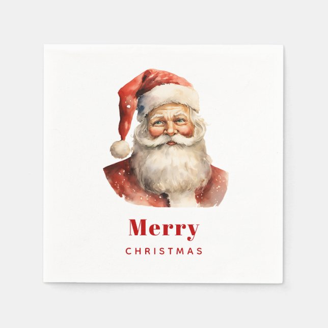 Santa Claus Retro Christmas Napkin (Front)