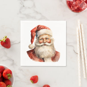 Santa Claus Retro Christmas Napkin