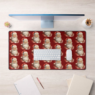 Santa Claus Retro Christmas Pattern Desk Mat