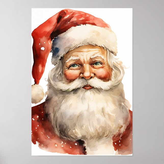 Santa Claus Retro Christmas Poster (Front)
