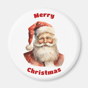 Santa Claus Retro Merry Christmas Magnet