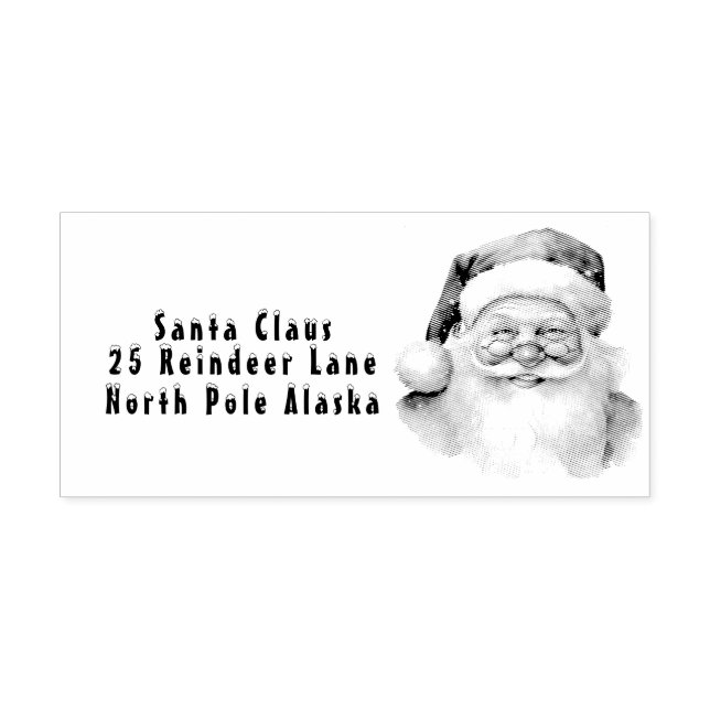 Santa Claus Return Address North Pole Rubber Stamp (Imprint)