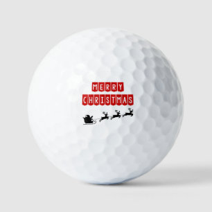 Santa Claus rides golf cart  Balls