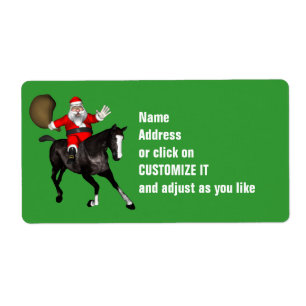 Santa Claus Riding A Black Horse