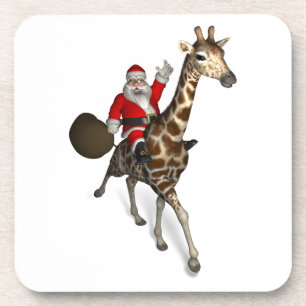 Santa Claus Riding A Giraffe Coaster