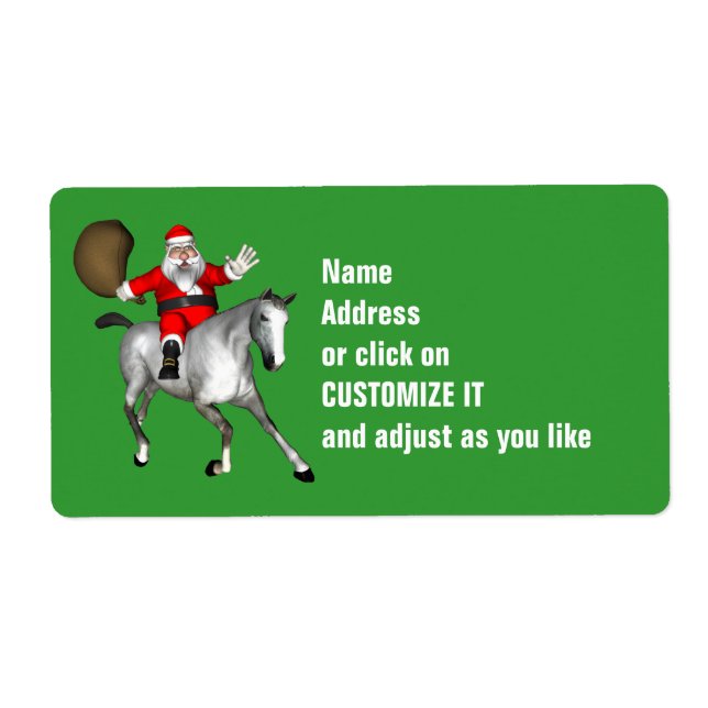 Santa Claus Riding A Grey Horse (Front)