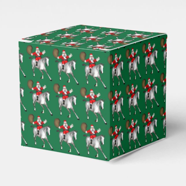 Santa Claus Riding A Grey Horse Favour Box (Front Side)