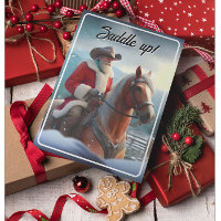 Santa Claus Riding a Horse Western Christmas