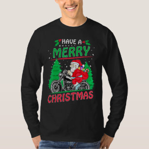 Santa Claus Riding A Motorcycle Christmas For Men T-Shirt