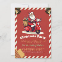 Santa claus riding a scooter