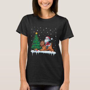 Santa Claus Riding Cairn Terrier Dog Boys Girls Ch T-Shirt